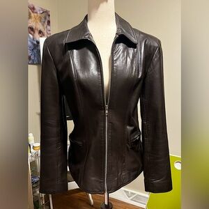 100% Leather - Ann Taylor Leather Jacket size 6